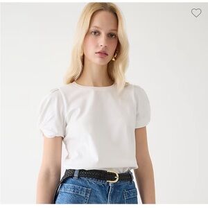 J Crew Vintage Jersey Puff-sleeve T-shirt in White Size 3X